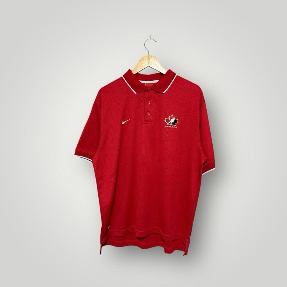 Nike Team Canada IIHF Hockey Polo Red XL Men’s